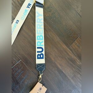 Burberry logo Horseferry Motif Webbed Bag Strap- lovely